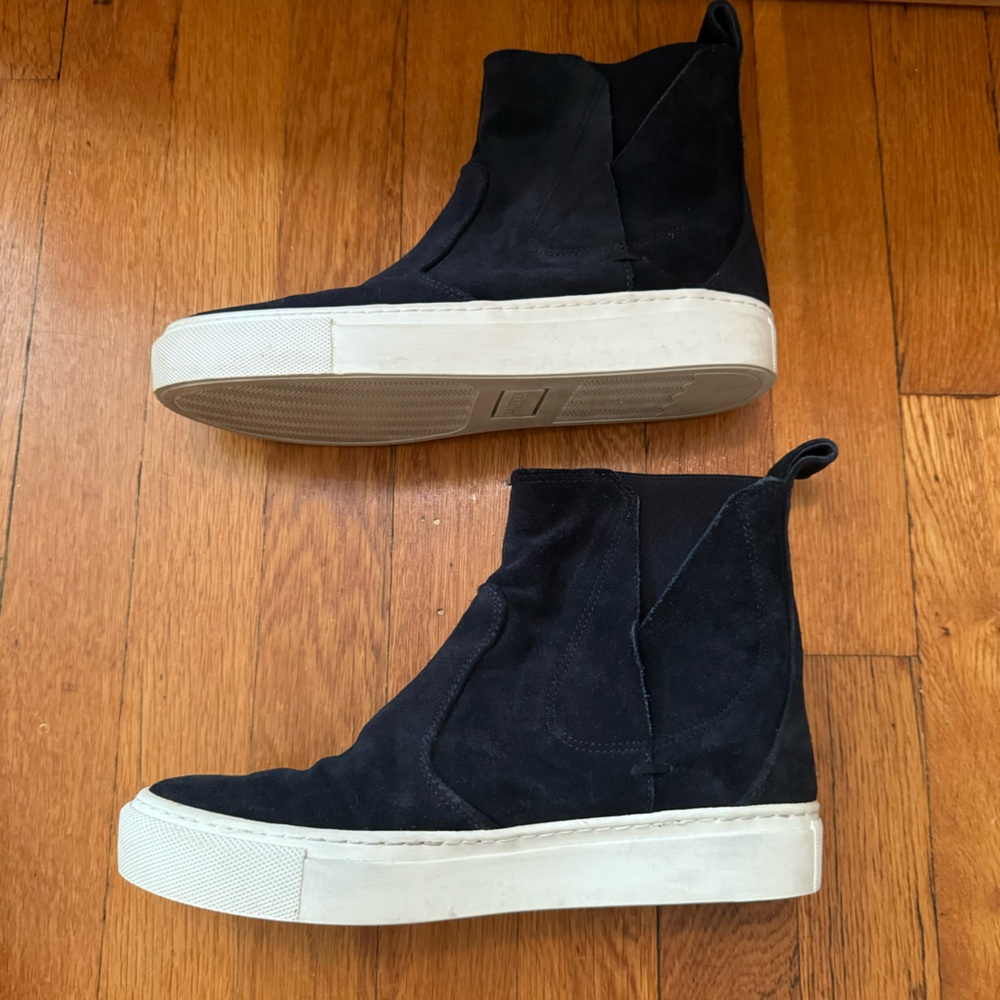 Lanvin Women's Black Suede High-Top Slip-On Sneakers